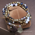 Multilayer Tassel Pendant Glass Tiny Bead Bracelet Wholesale